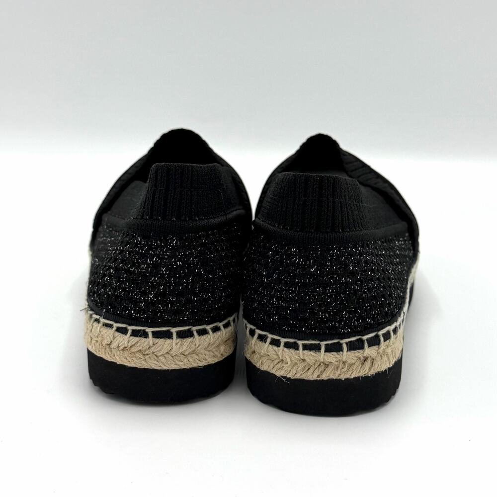 NEW Michael Kors Raya Espadrille Flats Black Metallic Knit Slip-On Shoes Sz 5.5 - Picture 5 of 10